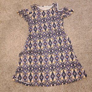 Smallshow Maternity Nursing Dress Medium Aztec Navy Black Coral